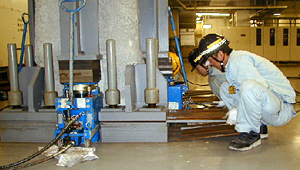 How the pillar under the passenger terminal is jacked up